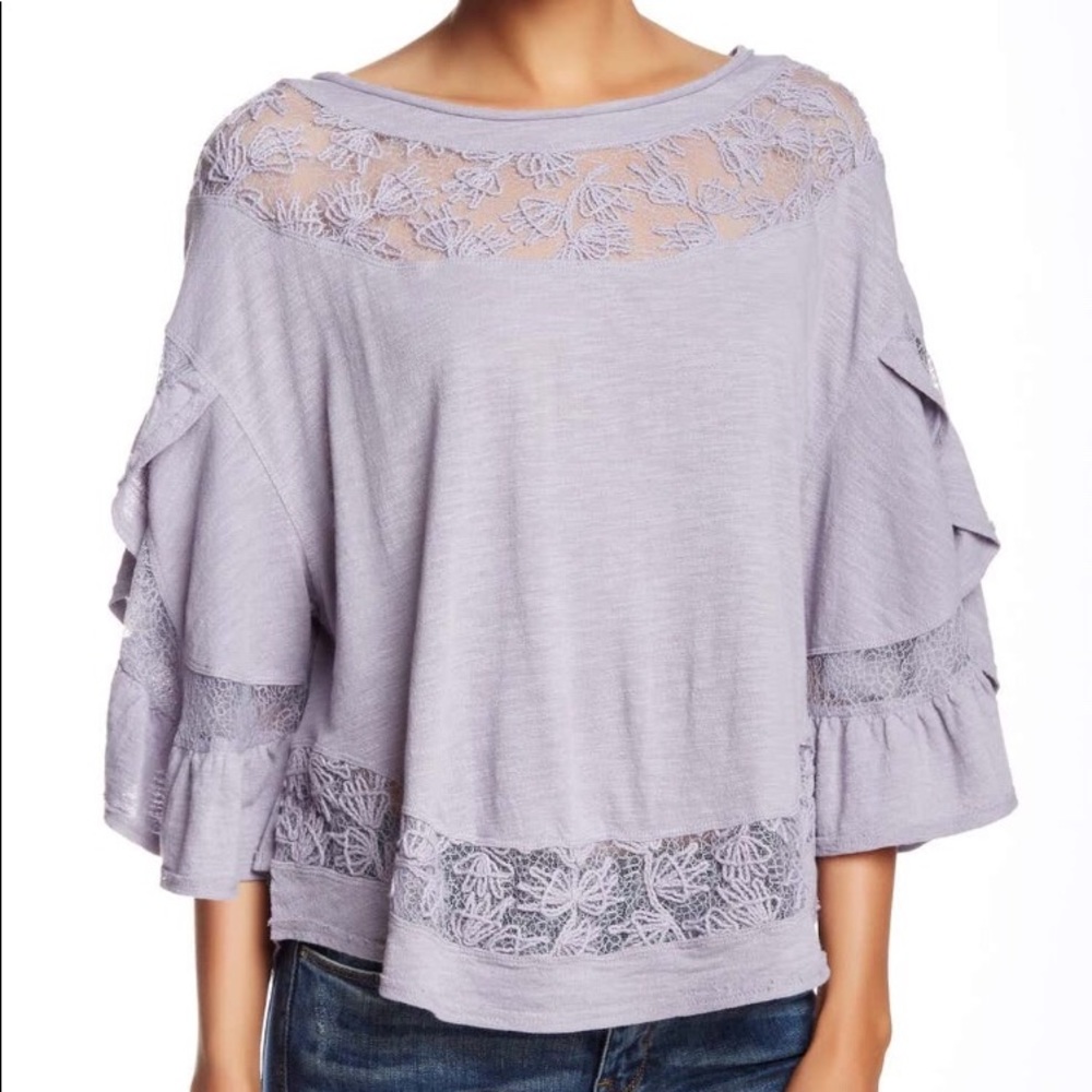 Free People Love Affair Bell Sleeve Top Size M